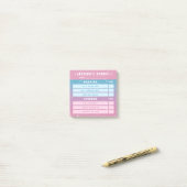 Cute Girly Pink Blue Glitter Kids Daily Chores 3x3 ポストイット (デスク上)