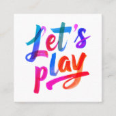 Cute Girly Pink Mommy Calling Paint Script Photo スクエア名刺 (正面)