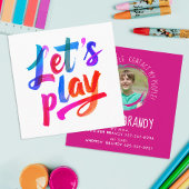 Cute Girly Pink Mommy Calling Paint Script Photo スクエア名刺