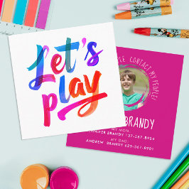 Cute Girly Pink Mommy Calling Paint Script Photo スクエア名刺