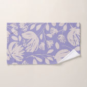 Cute girly purple background floral pattern Chic バスタオルセット (ハンドタオル)