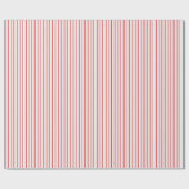 Cute Girly Red and Pink Candy Cane Pinstripe ラッピングペーパー (フラット)