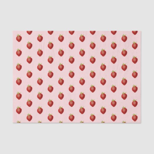 Cute Girly Strawberry Soft Pink  薄葉紙 (正面)