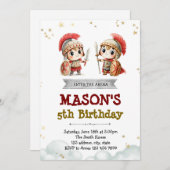 Cute Gladiator birthday invitation 招待状 (正面/裏面)