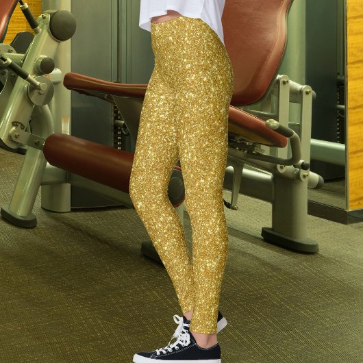 Cute Glam Gold Glitter Sparkles Shiny Yoga Sport レギンス