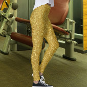 Cute Glam Gold Glitter Sparkles Shiny Yoga Sport レギンス