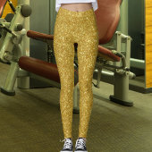 Cute Glam Gold Glitter Sparkles Shiny Yoga Sport レギンス