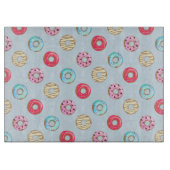 Cute Glazed Doughnut Pattern Light Blue カッティングボード (正面)