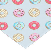Cute Glazed Doughnut Pattern Light Blue ショートテーブルランナー (コーナー)