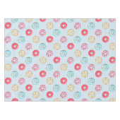 Cute Glazed Doughnut Pattern Light Blue テーブルクロス (正面(横))