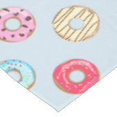 Cute Glazed Doughnut Pattern Light Blue テーブルクロス (アングル)