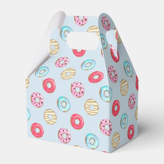 Cute Glazed Doughnut Pattern Light Blue フェイバーボックス (裏面サイド)