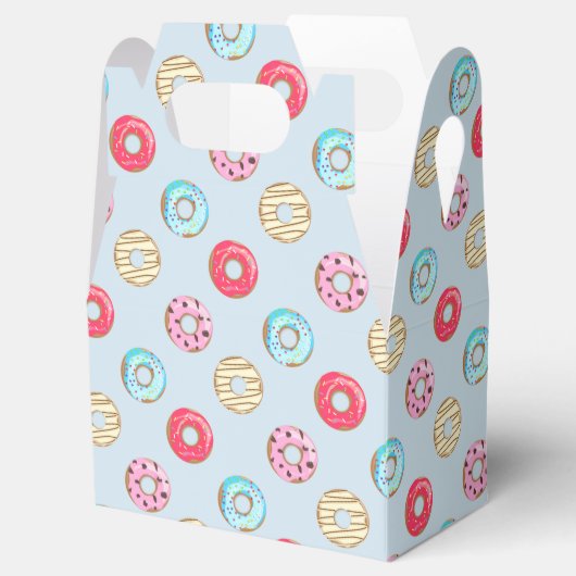 Cute Glazed Doughnut Pattern Light Blue フェイバーボックス (オープン)