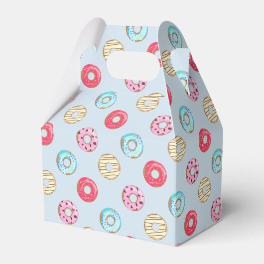 Cute Glazed Doughnut Pattern Light Blue フェイバーボックス (正面サイド)