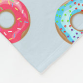 Cute Glazed Doughnut Pattern Light Blue フリースブランケット (角)