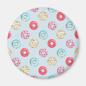 Cute Glazed Doughnut Pattern Light Blue マグネット (正面)