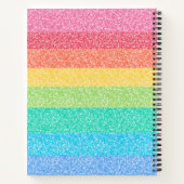 Cute Glitter Rainbow Stripes Colorful Name Writing ノートブック (裏面)