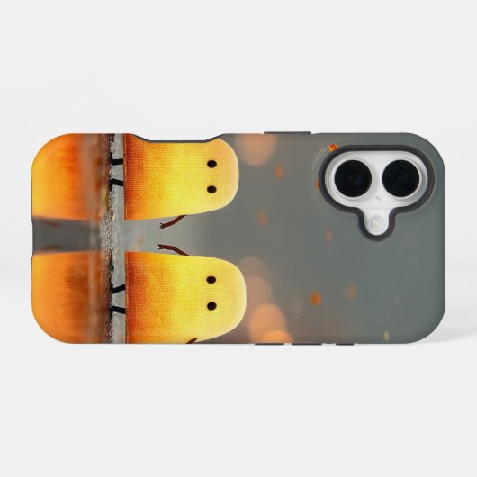 Cute Glowing Ghosts Under Street Lamps – Cozy Hall iPhone 16ケース (裏面横)