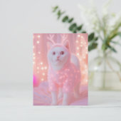 Cute Glowing Reindeer Kitty Winter Fantasy         ポストカード (スタンド正面)
