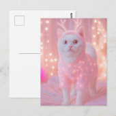 Cute Glowing Reindeer Kitty Winter Fantasy         ポストカード (正面/裏面)