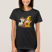 Cute Gnome And Goat Sunflower  Gnome Goat Farmer Tシャツ (正面)