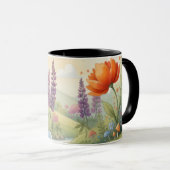 Cute gnome and hedgehog floral mug  マグカップ (正面右)