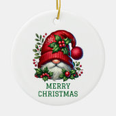 Cute Gnome Christmas セラミックオーナメント (正面)