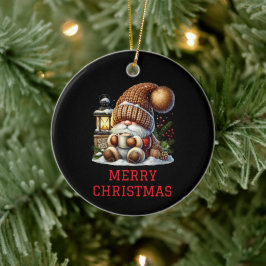 Cute Gnome Christmas セラミックオーナメント