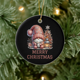 Cute Gnome Christmas セラミックオーナメント
