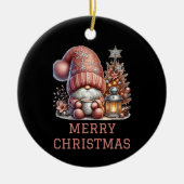 Cute Gnome Christmas セラミックオーナメント (正面)