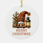 Cute Gnome Christmas セラミックオーナメント (正面)