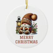 Cute Gnome Christmas セラミックオーナメント (正面)