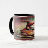 Cute Gnome Fishing in a Teacup Whimsical Mug マグカップ (正面左)