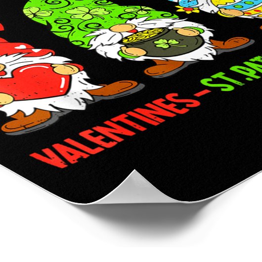 Cute Gnome Happy Valentines St Patricks Easter Hol ポスター (角)