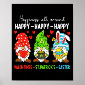Cute Gnome Happy Valentines St Patricks Easter Hol ポスター (正面)