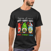 Cute Gnome Happy Valentines St Patricks Easter Hol Tシャツ (正面)