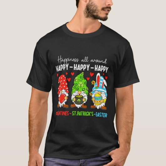 Cute Gnome Happy Valentines St Patricks Easter Hol Tシャツ (正面)