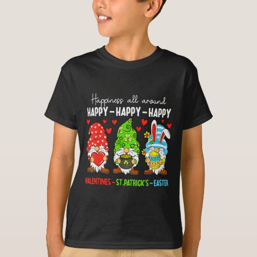 Cute Gnome Happy Valentines St Patricks Easter Hol Tシャツ (正面)