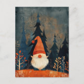 Cute Gnome Illustration Whimsical Christmas  ポストカード (正面)
