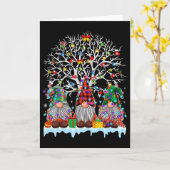 Cute Gnome Merry Christmas Light Family Matching G カード (黄色い花)