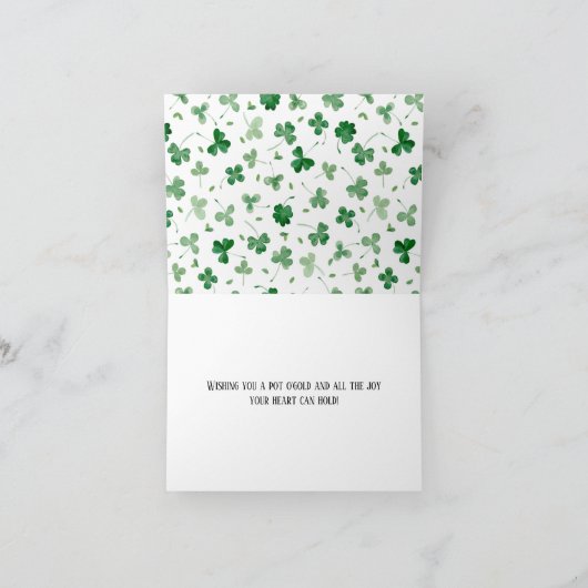 Cute Gnome Saint Patrick's Day Folded Card シーズンカード (内部)