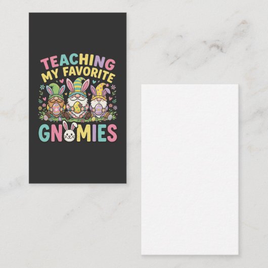Cute Gnome Teacher Design Teaching  名刺 (正面/裏面)