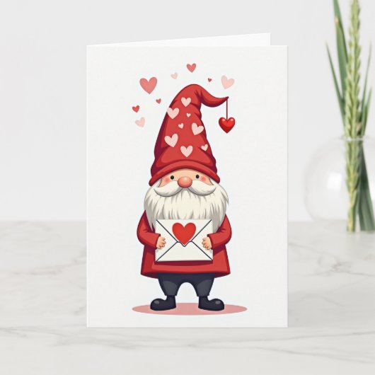 Cute Gnome Valentines Day Card カード (正面)