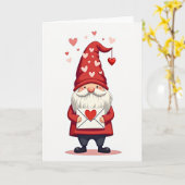 Cute Gnome Valentines Day Card カード (黄色い花)