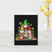 Cute Gnomes Christmas Tree Lights Gnomies Gnome Xm カード (黄色い花)
