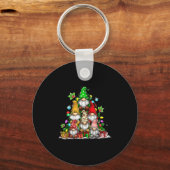 Cute Gnomes Christmas Tree Lights Gnomies Gnome Xm キーホルダー (正面)
