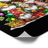 Cute Gnomes Christmas Tree Lights Gnomies Gnome Xm ポスター (角)