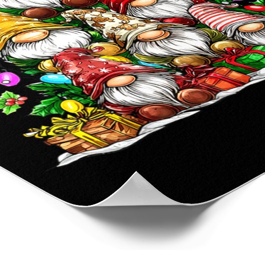 Cute Gnomes Christmas Tree Lights Gnomies Gnome Xm ポスター (角)