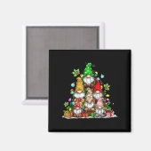 Cute Gnomes Christmas Tree Lights Gnomies Gnome Xm マグネット (正面/裏面)