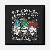 Cute Gnomes Everything Is Fine Christmas Lunch Lad マグネット (正面)